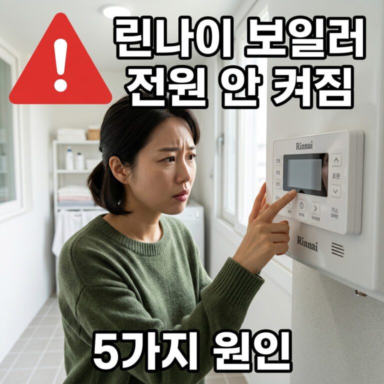 린나이 보일러 전원 안 켜짐 — 원인 5가지와 집에서 바로 할 수 있는 즉시 해결 방법