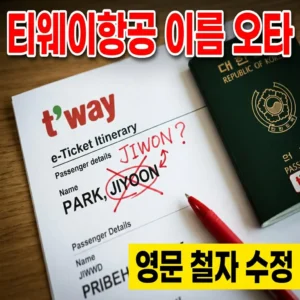 티웨이항공 영문 이름 오타 수정 방법