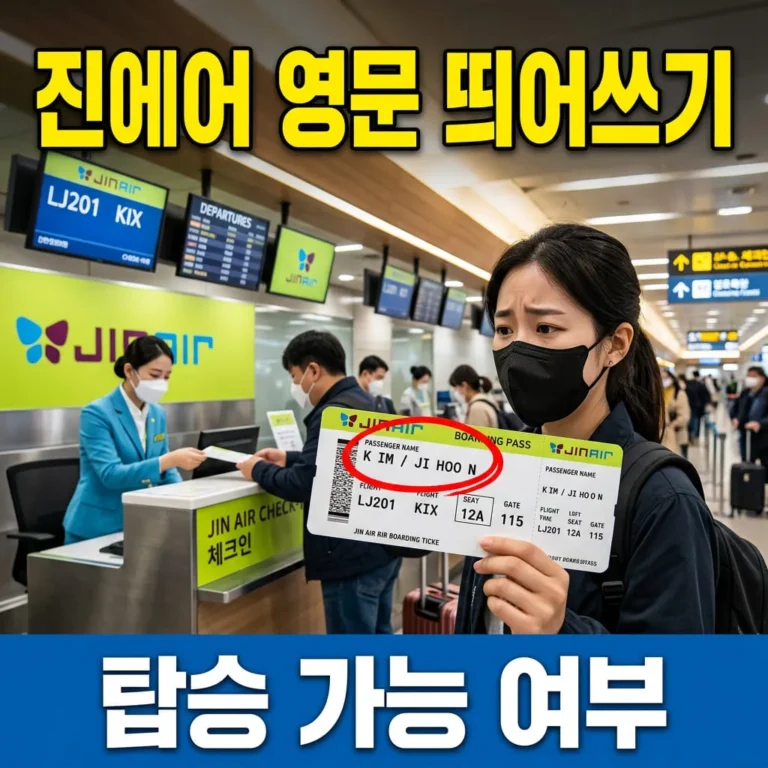 진에어 영문 이름 띄어쓰기 잘못 입력했을 때 탑승 가능한지 2026 실전 정리