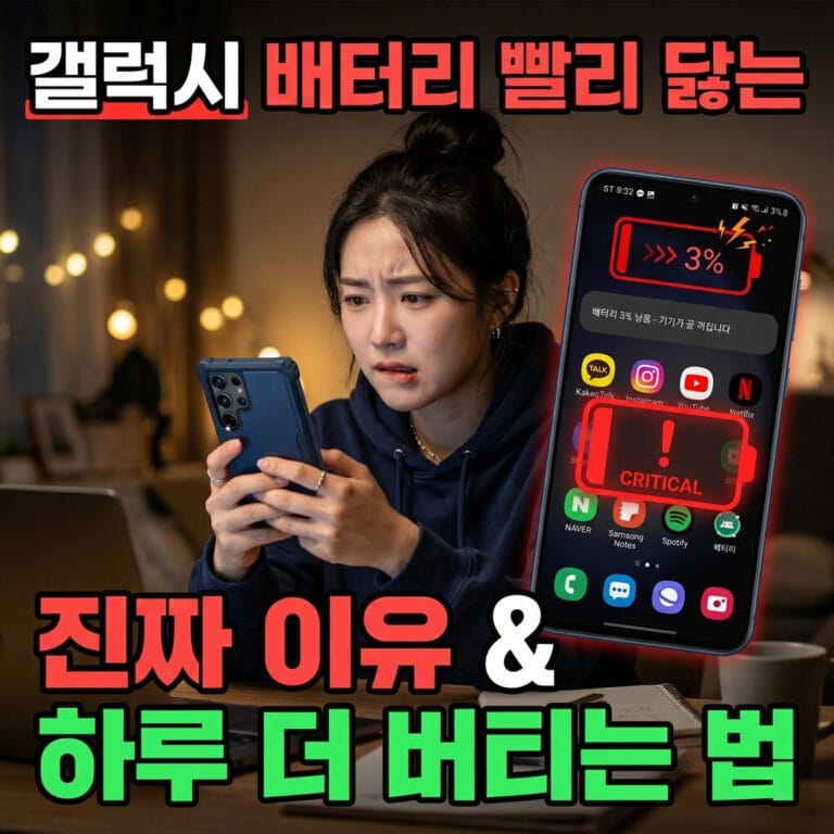 갤럭시 배터리 빨리 닳는 이유