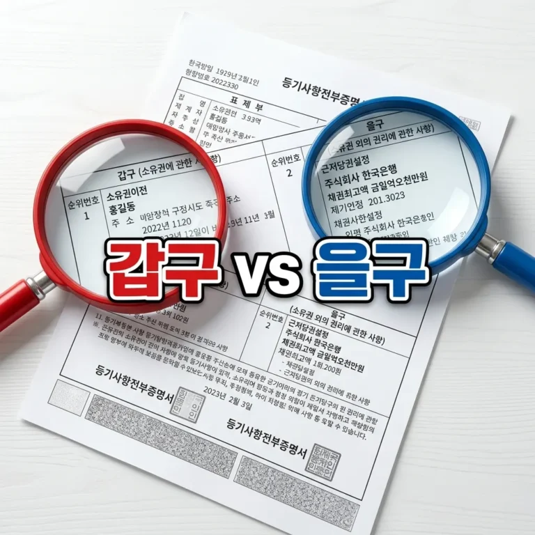 등기부등본 갑구 을구 차이 2026년 기준 핵심 5가지