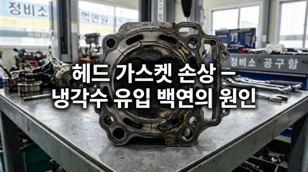 PCX125 헤드 가스켓 손상 냉각수 유입 백연