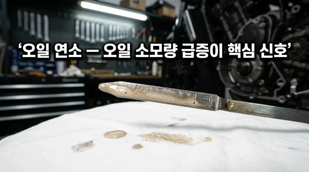 PCX125 오일 연소 백연 피스톤링 밸브씰 이상