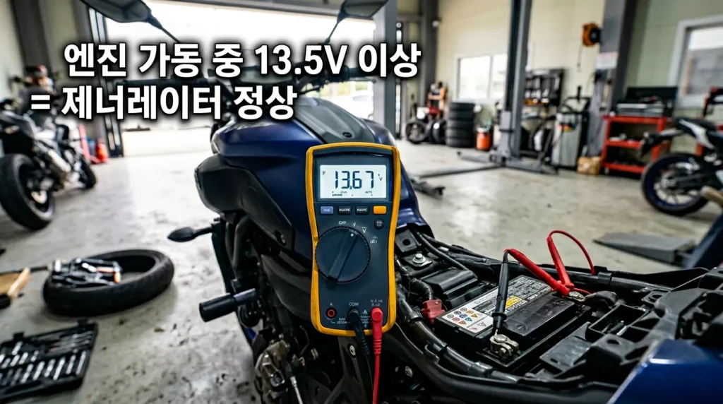 오토바이 제너레이터 전압 측정