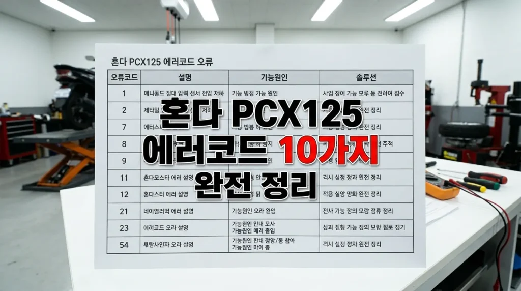  PCX125 에러코드표 전체
