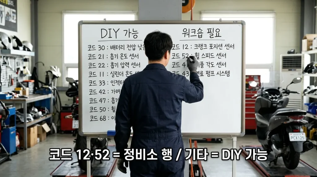 PCX125 에러코드 심각도 분류