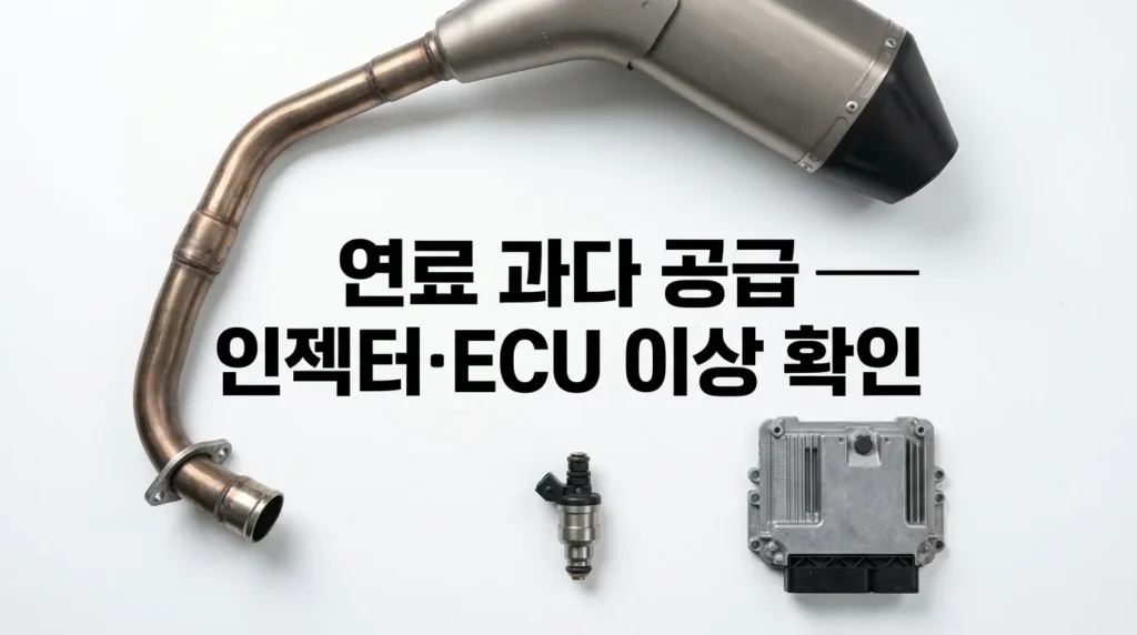 PCX125 연료 과다 공급 인젝터 ECU 백연 원인