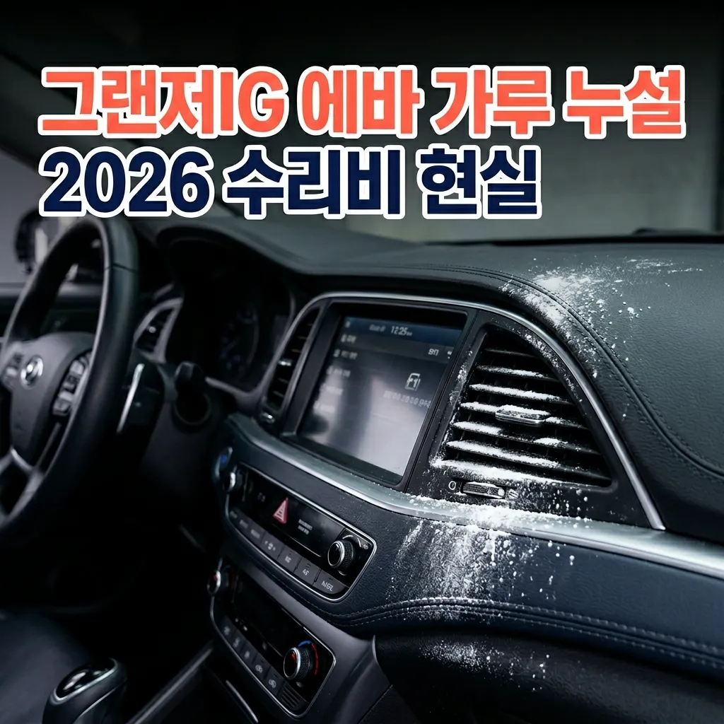 그랜저IG 에바포레이터 가루·가스 누설 — 증상 3가지와 2026 수리비 현실