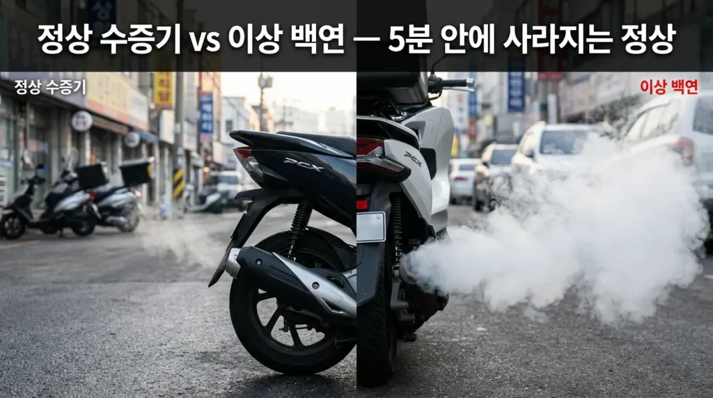 PCX125 정상 백연 이상 백연 구분 비교