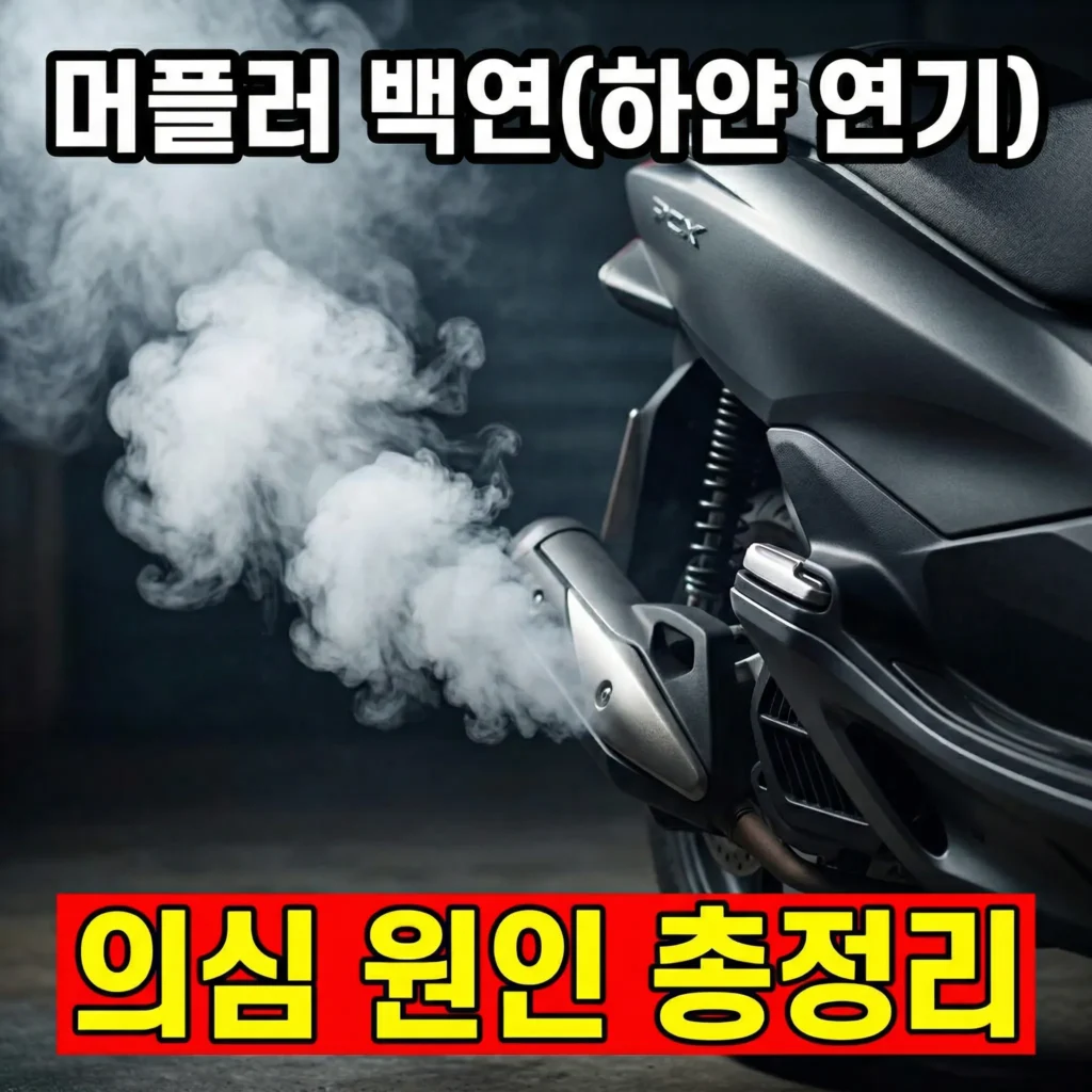 PCX125 머플러 하얀 연기(백연)