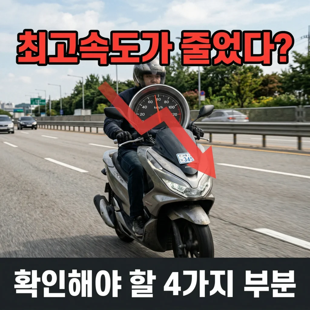 PCX125 최고속도가 예전만 못할 때 확인해야 할 부분 4가지