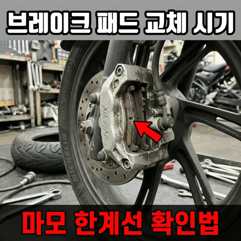 PCX125 브레이크 패드 교체 시기 — 마모 한계선 확인하는 법