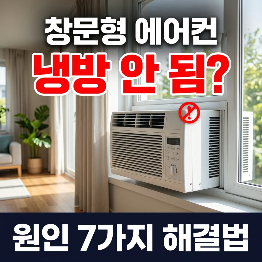 창문형 에어컨 냉방 안 됨 원인 7가지와 해결 방법