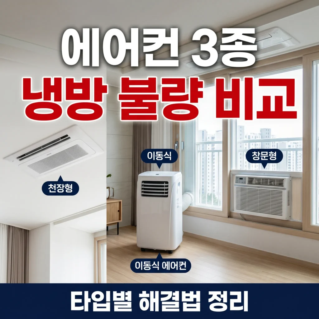 시스템·이동식·창문형 에어컨 냉방 불량 타입별 비교 해결법
