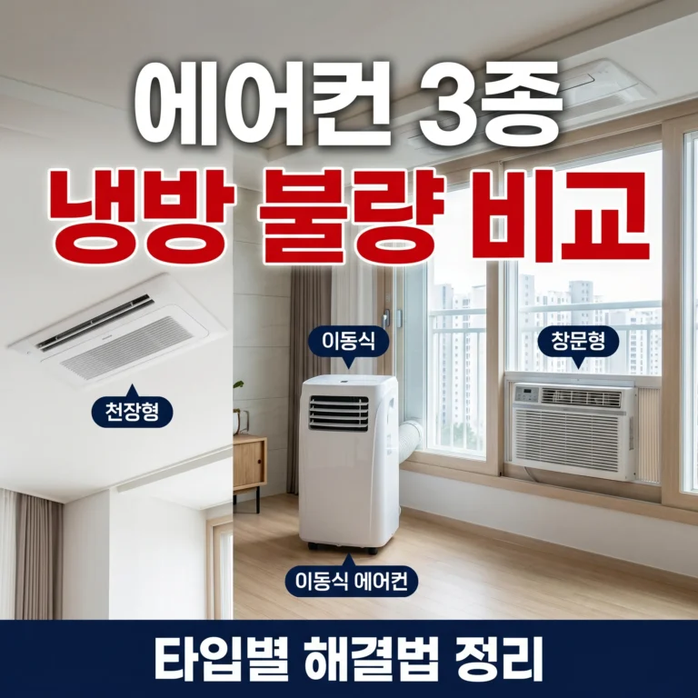 시스템·이동식·창문형 에어컨 냉방 불량 타입별 비교 해결법