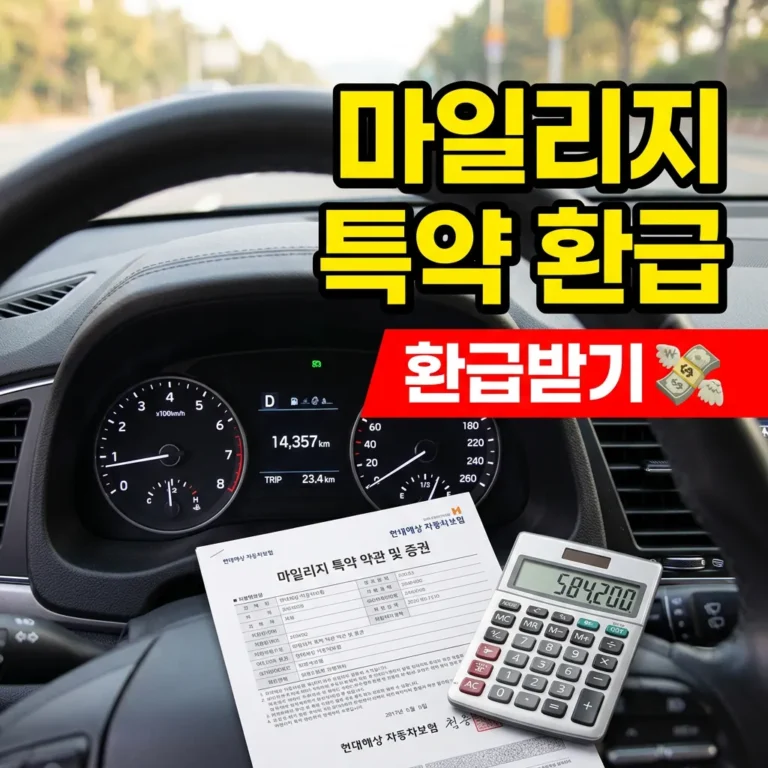 자동차 보험 마일리지 특약 환급, 모르면 매년 47만원 그냥 날립니다 (2026년 최신)