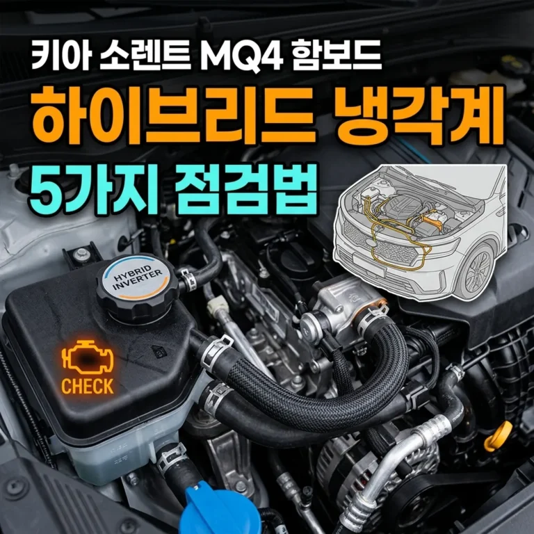 쏘렌토 MQ4 하이브리드 냉각계 결함 점검 포인트 5가지 (인버터 냉각수 경고등 완벽 정리)