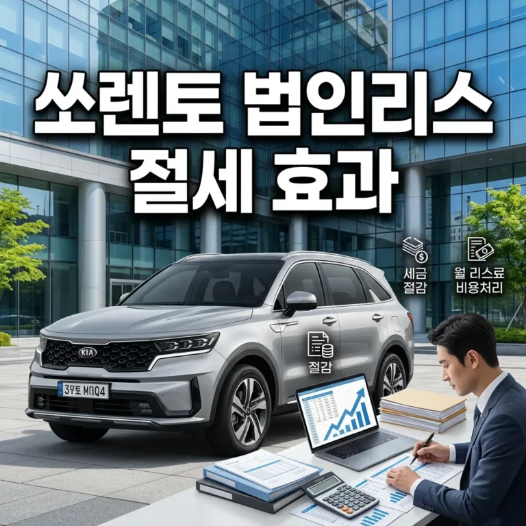 쏘렌토 법인 리스 절세 1500만원 한도, 사업자 모르면 손해 보는 비용처리 5가지