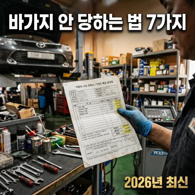 자동차 정비소 견적서 바가지 안 당하는 법 7가지 (2026년 최신)