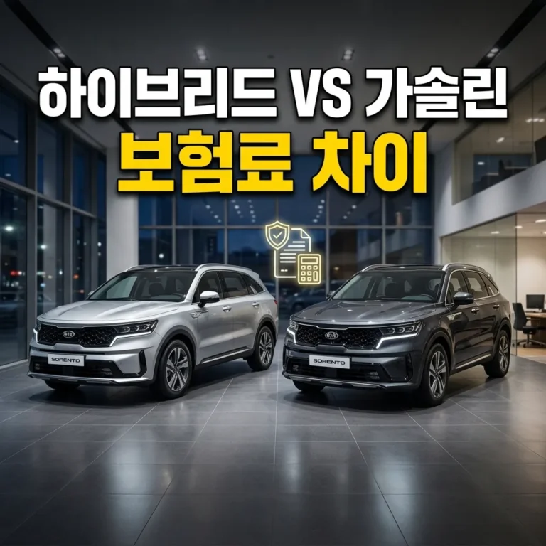 쏘렌토 하이브리드 vs 가솔린 자차보험 25만원 차이, 어떤 게 유리할까