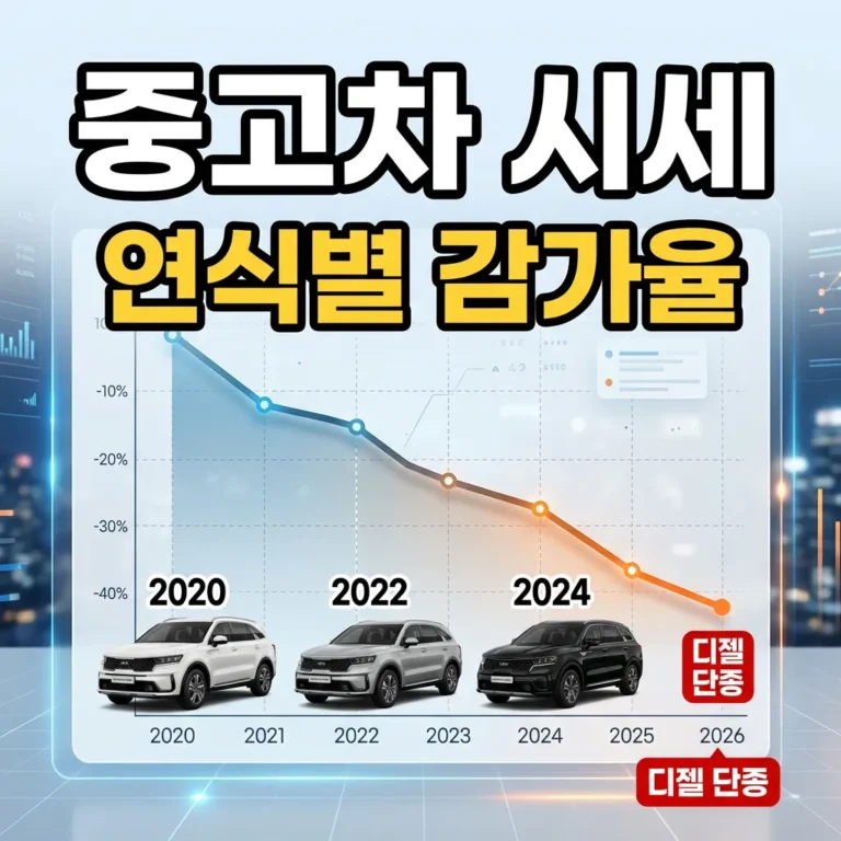 쏘렌토 MQ4 중고차 시세 연식별 감가율 완벽 분석 (디젤 단종 영향까지)
