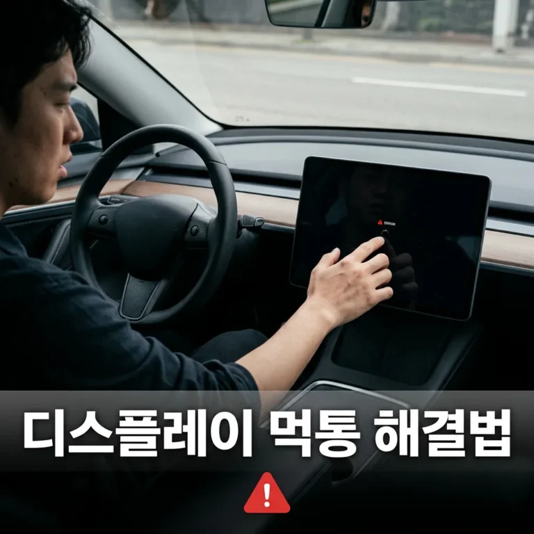 테슬라 모델Y 화면 먹통 재부팅 안 될 때 4단계 복구법 (스크롤휠 안 먹힘)