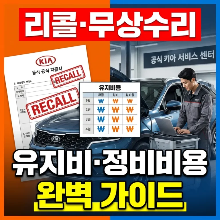 쏘렌토 MQ4 리콜·무상수리·유지비·정비비용 완벽 가이드