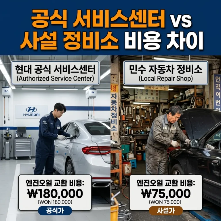 자동차 공식 서비스센터 vs 사설 정비소 비용 차이 7가지, 진짜 어디가 쌀까요?
