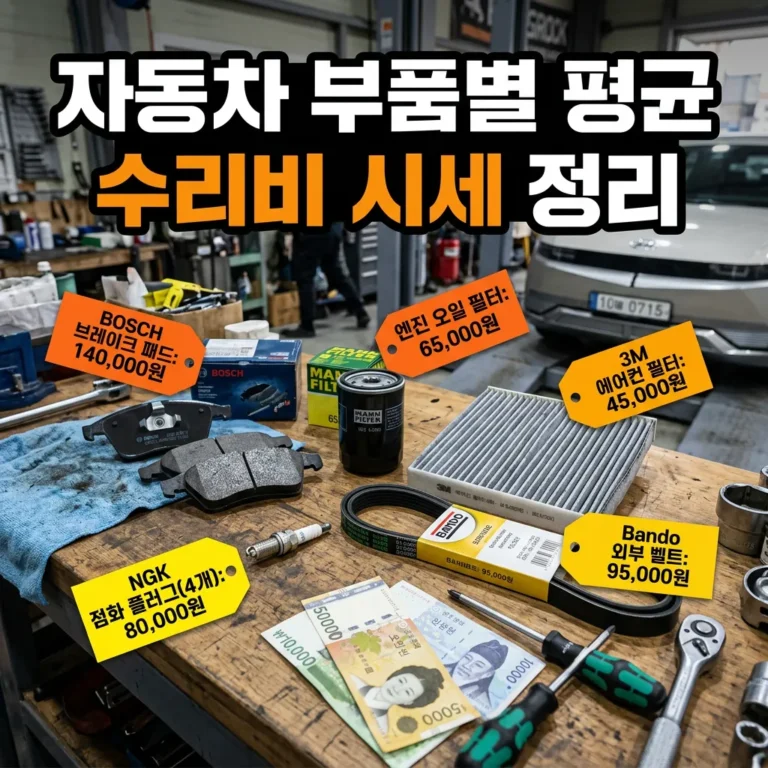 자동차 부품별 평균 수리비 시세 2026 완벽 정리 (바가지 안 당하는 법)