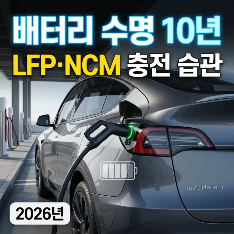 테슬라 모델Y 배터리 수명 10년 만드는 충전 습관 7가지 (2026년 LFP·NCM 정반대 규칙)