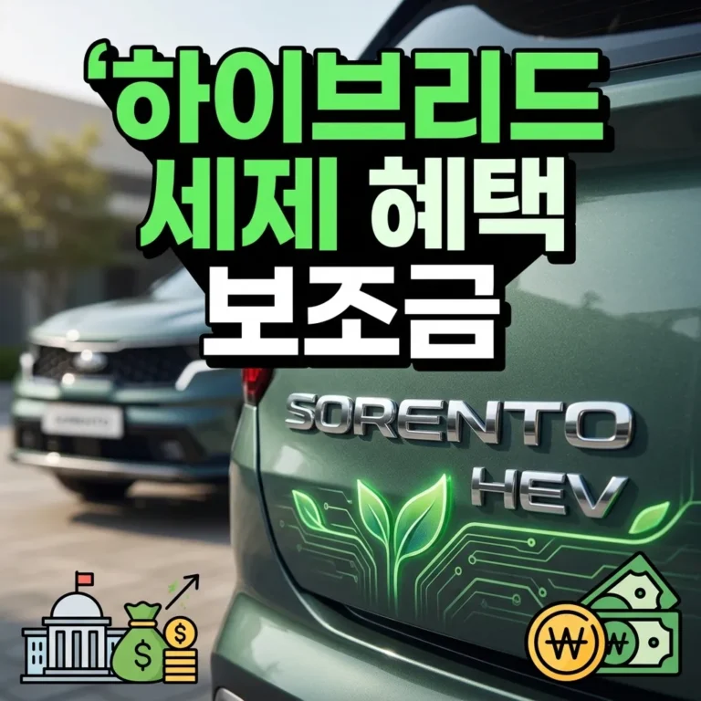 쏘렌토 하이브리드 세제 혜택 보조금 받는 법 (2026년 마지막 기회)