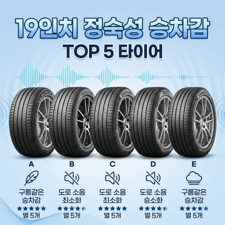 쏘렌토 19인치 정숙성 타이어 TOP 5 — 한 번 끼우면 5년 조용한 차 만드는 법
