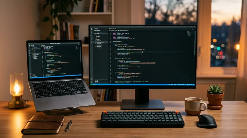 Dell U2725QE 모니터를 맥북 프로와 USB-C 한 케이블로 연결한 듀얼 모니터 환경
