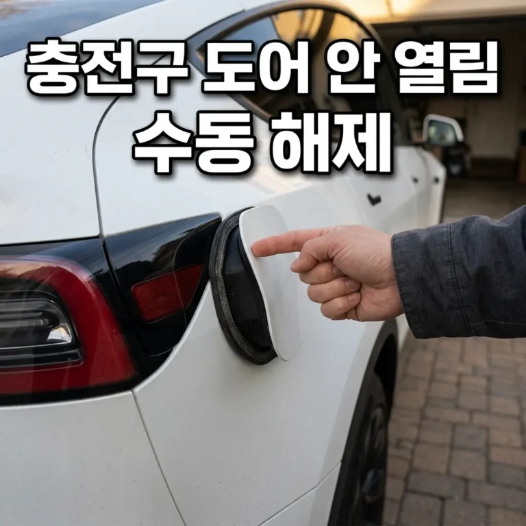 테슬라 모델Y 충전구 안 열림, 5분 셀프 해제법 (수리비 50만원 막는 법)