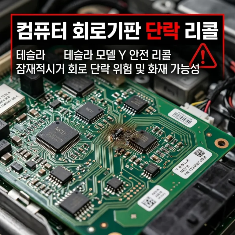 테슬라 모델Y 후방카메라 먹통, 알고보니 컴퓨터 회로기판 단락 리콜이었습니다