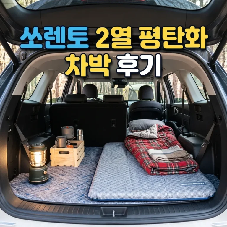 쏘렌토 MQ4 차박 2열 평탄화 시공 비용, 50만원 vs 13만원 매트 손익분기 분석 [2026년 실측]