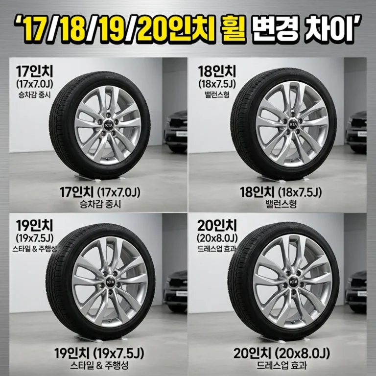 쏘렌토 17·18·19·20인치 휠 차이 완벽 비교 (연비·승차감·비용 실측)