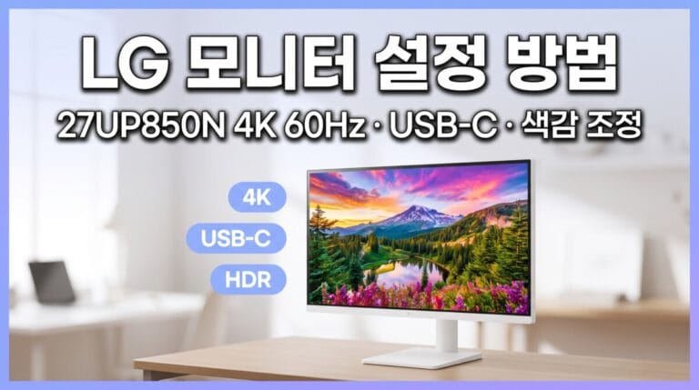 LG 모니터 설정 방법｜27UP850N 4K 60Hz·USB-C·색감 조정