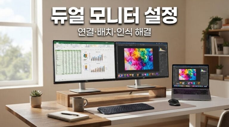 듀얼 모니터 설정 방법｜연결·배치·인식 안됨·해상도·주사율 해결