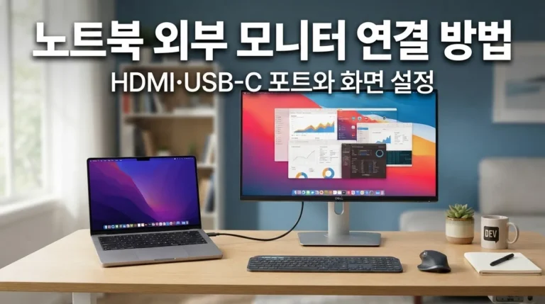노트북 외부 모니터 연결 방법｜HDMI·USB-C 포트와 화면 설정
