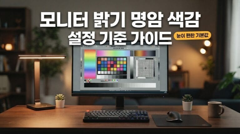 모니터 밝기 설정 방법 8가지｜명암·색감 추천값과 조절 안됨 해결
