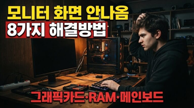 모니터 화면 안나옴 이유와 해결 방법 8가지｜그래픽카드·램·메인보드 확인