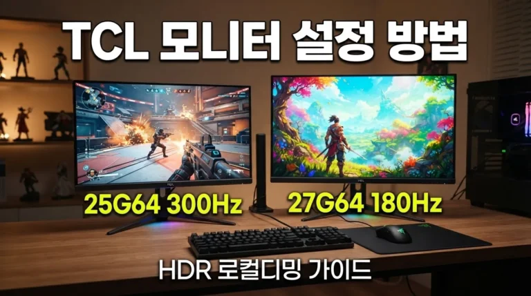 TCL 모니터 설정 방법｜25G64 300Hz·27G64 180Hz·HDR 로컬디밍