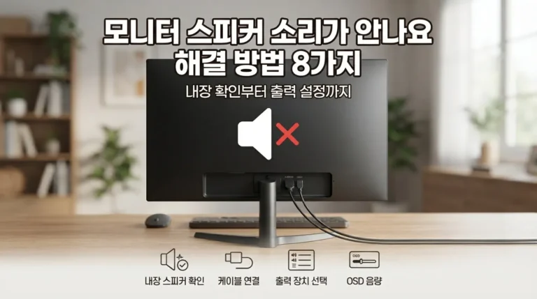 모니터 스피커 소리가 안나요 해결 방법 8가지｜내장 확인부터 출력 설정까지