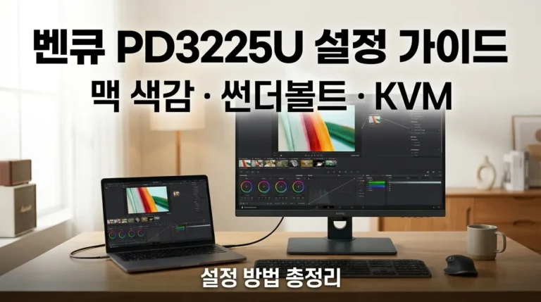 벤큐 모니터 설정 방법｜PD3225U 맥 색감·Thunderbolt·KVM