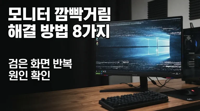 모니터 깜빡거림 해결 방법 8가지｜검은 화면 반복 원인 확인