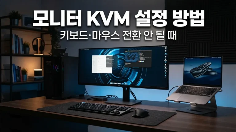 모니터 KVM 설정 방법｜키보드·마우스 전환 안 될 때