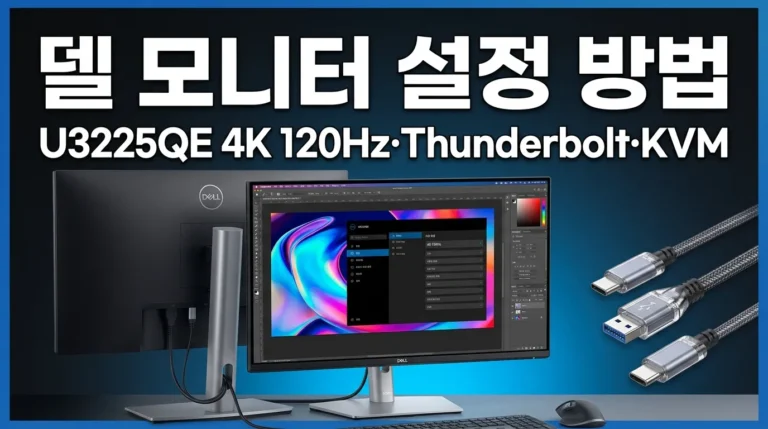 델 모니터 설정 방법｜U3225QE 4K 120Hz·Thunderbolt·KVM