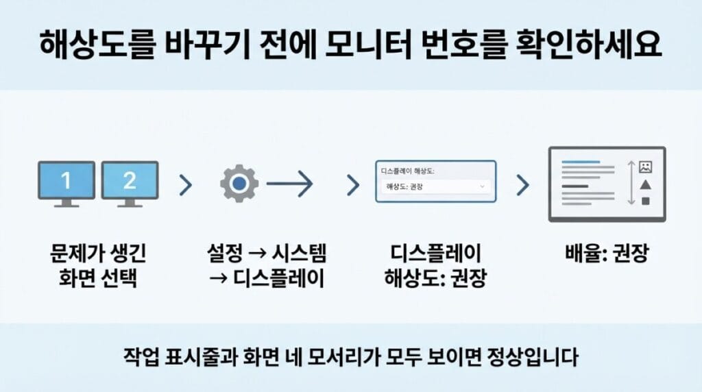 Windows 11 모니터 권장 해상도 설정 Windows 11에서 모니터 권장 해상도와 배율을 확인하는 순서