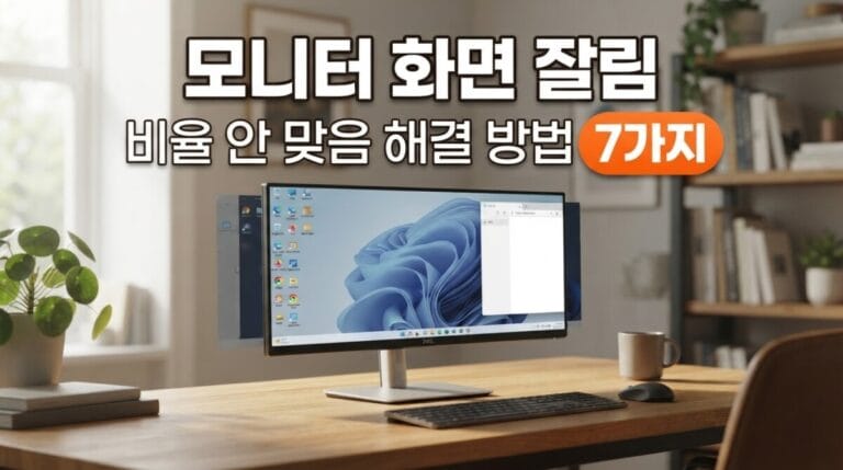모니터 화면 잘림·비율 안 맞음 해결 방법 7가지｜해상도와 화면 크기